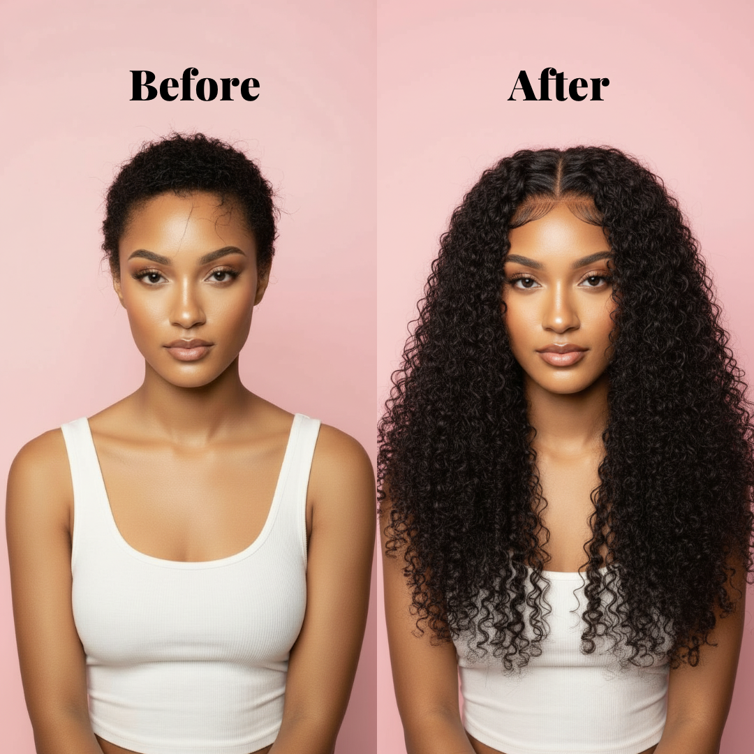 Kreamy Hair Co. Burmese Curly HD Lace Closure/Frontal Wig β Kelani