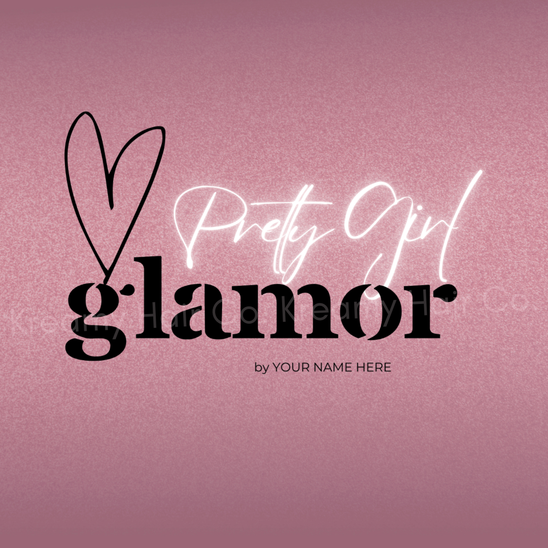 Pretty Girl Glamor Logo | Editable Beauty Logo for Makeup Artists & Hairstylists | Customizable Canva Logo Template