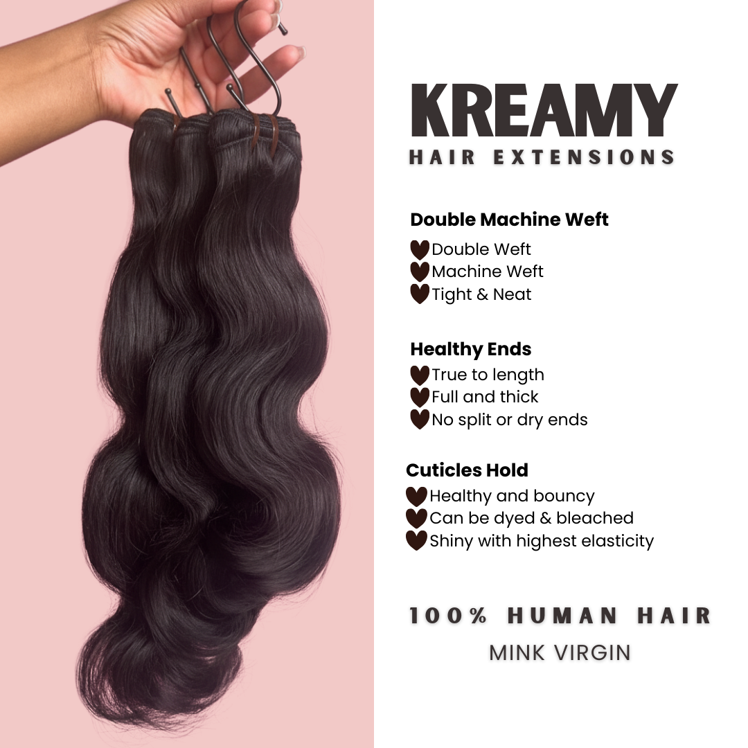 Kreamy Hair Co. Premium Mink Virgin Human Hair