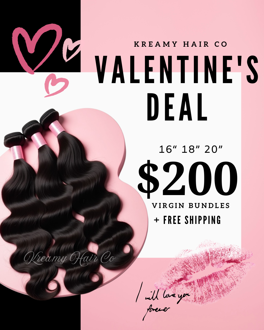Valentines Deal Virgin Bundles 16” 18” 20”